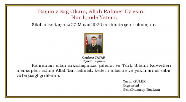 Acı haberi bakanlık duyurdu! Bir asker şehit oldu