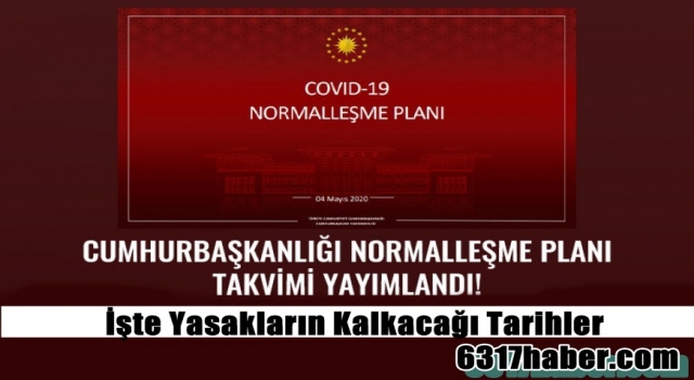 Cumhurbaşkanlığı Normalleşme Planı Takvimi yayımlandı! İşte yasakların kalkacağı tarihler