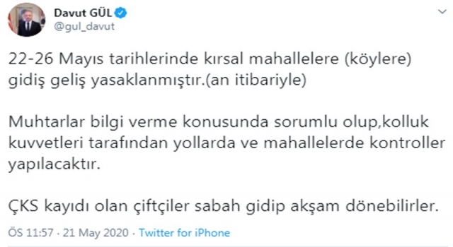 Köylere gidiş geliş yasaklandı!