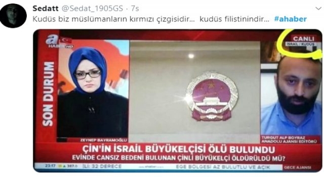 Kudüs'ü İsrail'in başkenti gösteren A Haber'e tepki yağıyor! Kanaldan özür mesajı geldi