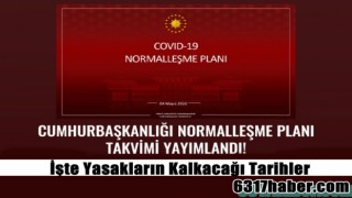 Cumhurbaşkanlığı Normalleşme Planı Takvimi yayımlandı! İşte yasakların kalkacağı tarihler