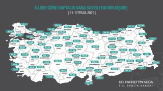 Bakan Koca, illere göre her 100 bin kişide görülen Covid-19 vaka sayılarını açıkladı